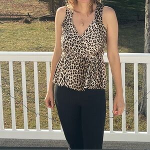 Alisha Levine silk leopard top